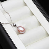 925 Silver Freshwater Pearl Necklace Pendant Women Birthday Gift