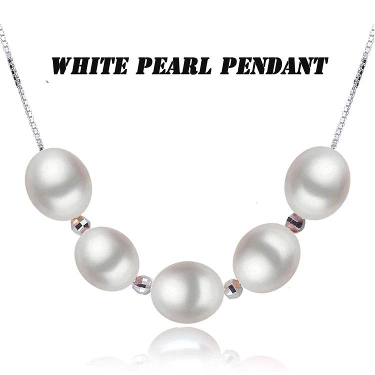 925 Silver Necklace Chain Women with Natural Pearl