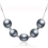 925 Silver Necklace Chain Women with Natural Pearl