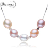 925 Silver Necklace Chain Women with Natural Pearl