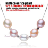 925 Silver Necklace Chain Women with Natural Pearl