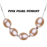 925 Silver Necklace Chain Women with Natural Pearl