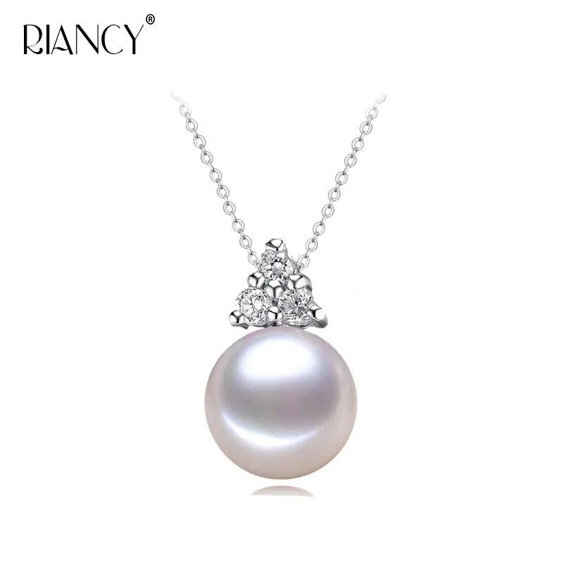 925 Silver Pendant, Black Pearl Necklace for Girl Birthday
