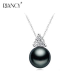 925 Silver Pendant, Black Pearl Necklace for Girl Birthday
