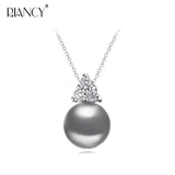 925 Silver Pendant, Black Pearl Necklace for Girl Birthday