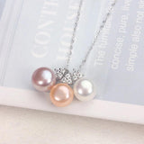 925 Silver Pendant, Black Pearl Necklace for Girl Birthday