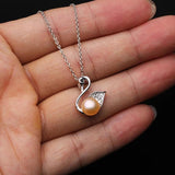 Freshwater Pearl Necklace 925 Silver Pendant Women Birthday Gift