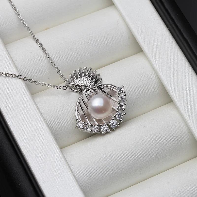 Real Freshwater Pendant Necklace Anniversary Gift With Chain