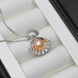 Real Freshwater Pendant Necklace Anniversary Gift With Chain