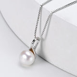 Freshwater Pearl Round Pendant Necklace 925 Sterling Silver Fine Jewelry