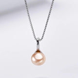 Freshwater Pearl Round Pendant Necklace 925 Sterling Silver Fine Jewelry
