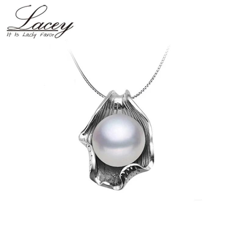 Natural Pearl Pendant 925 Sterling Silver, Cultured Freshwater Pearl Pendant