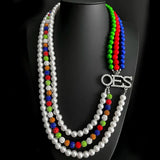 OES Rhinestone Bead Pearl Necklace