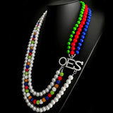 OES Rhinestone Bead Pearl Necklace