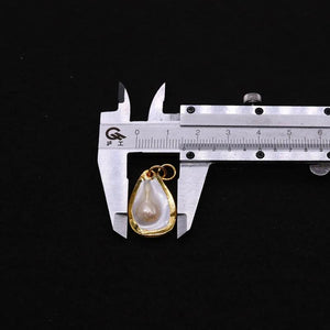 Shell Pendant 16x24mm Electroplated Edged Pearl Necklace Accessory