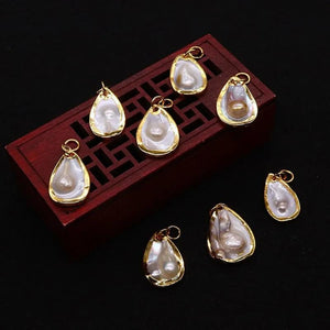 Shell Pendant 16x24mm Electroplated Edged Pearl Necklace Accessory