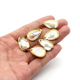 Shell Pendant 16x24mm Electroplated Edged Pearl Necklace Accessory
