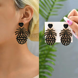 Rhinestone Drop Earrings Leaf Long Hanging Pendientes Geometric Jewelry