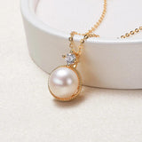 Arrival Pearl Necklace Freshwater Pearl Zircon Round Pendant Jewelry