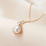 Arrival Pearl Necklace Freshwater Pearl Zircon Round Pendant Jewelry