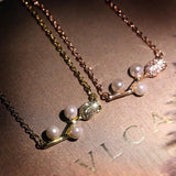 Pearl Rose Pendant Necklace - Real Silver Plate