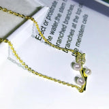 Pearl Rose Pendant Necklace - Real Silver Plate
