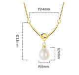 925 Sterling Silver Pearls Knot Necklace for Lady Girls Birthday Gift