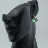 Rose Green Stone Round Drop Earrings for Women Girls