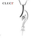 925 Sterling Silver Women's Pearl & Zircon Pendant Necklace Charm