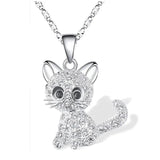 Creative Cat Chains Necklace Zircon Pendant Engagement Necklaces for Women