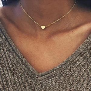 Love Heart Triangle Pendant Necklace Women Gift