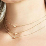 Love Heart Triangle Pendant Necklace Women Gift