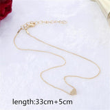 Love Heart Triangle Pendant Necklace Women Gift