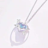 Heart Crystal Pendant Necklace for Women Girls Fantasy Love Necklace