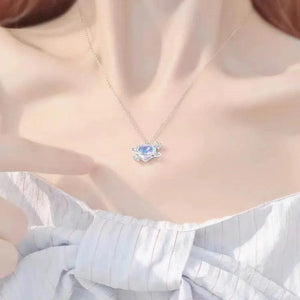 Heart Crystal Pendant Necklace for Women Girls Fantasy Love Necklace