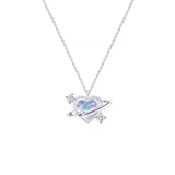 Heart Crystal Pendant Necklace for Women Girls Fantasy Love Necklace