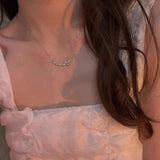 Zircon Small Flower Necklace Women's Light Personality Style Collar Chain