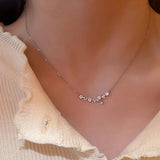 Zircon Small Flower Necklace Women's Light Personality Style Collar Chain