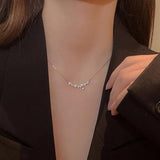 Zircon Small Flower Necklace Women's Light Personality Style Collar Chain