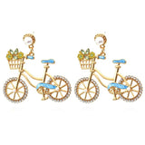 Temperament Rhinestone Bicycle Earrings for Women