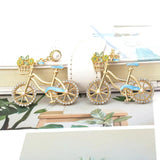 Temperament Rhinestone Bicycle Earrings for Women