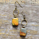 Vintage Natural Stone Boho Dangle Earrings