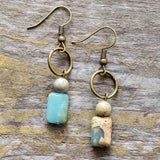 Vintage Natural Stone Boho Dangle Earrings