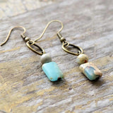 Vintage Natural Stone Boho Dangle Earrings