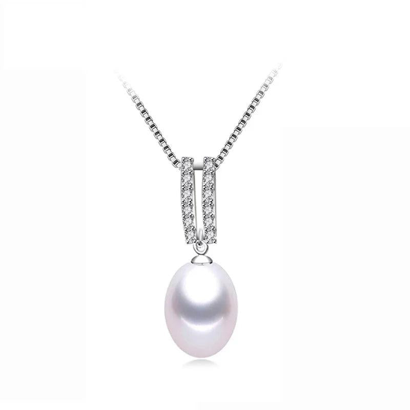 Vintage Freshwater Pearl Pendant, 925 Silver Necklace