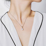Vintage Freshwater Pearl Pendant, 925 Silver Necklace