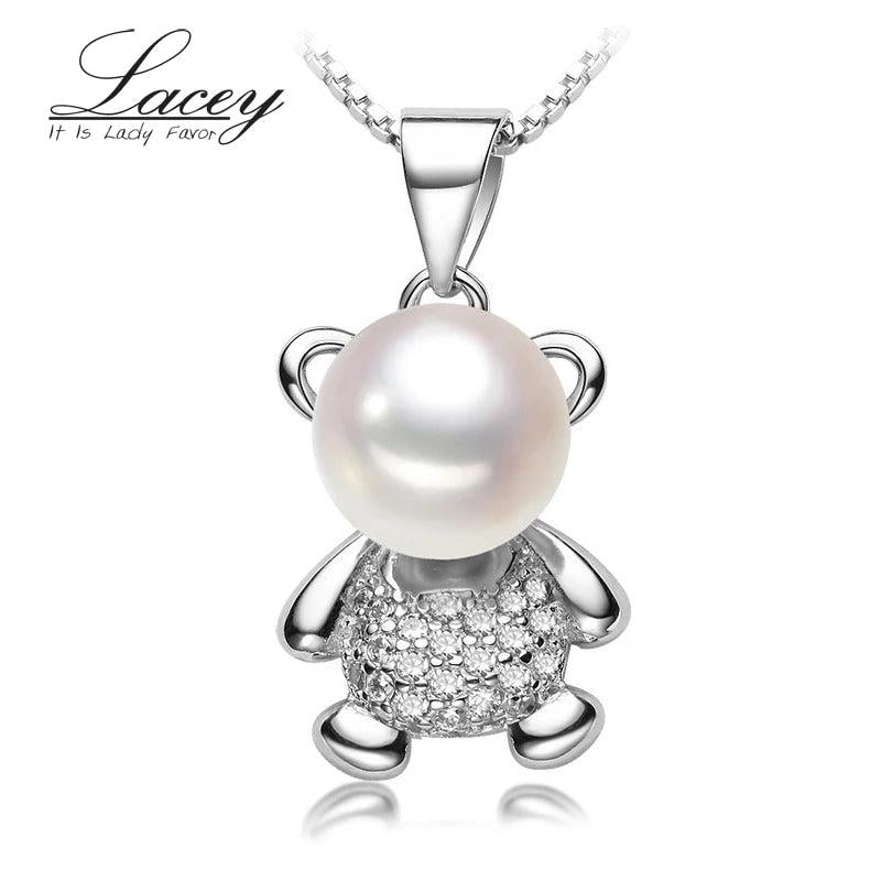 Sterling Silver Natural Pearl Pendant Necklace for Women