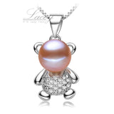 Sterling Silver Natural Pearl Pendant Necklace for Women