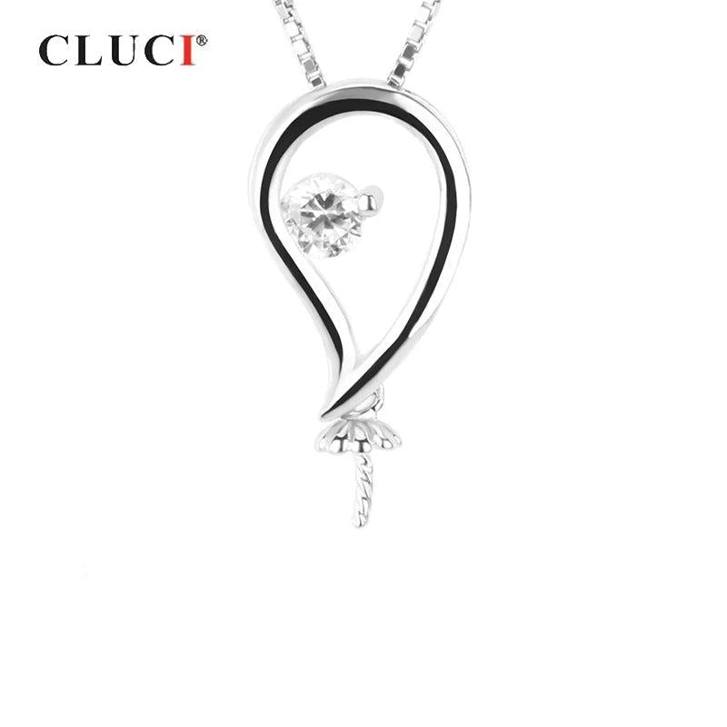 925 Silver Pearl Pendant Mounting, Women Necklace Charms SP104SB