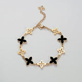 Stainless Steel Four-leaf Clover Bracelet Earrings Set